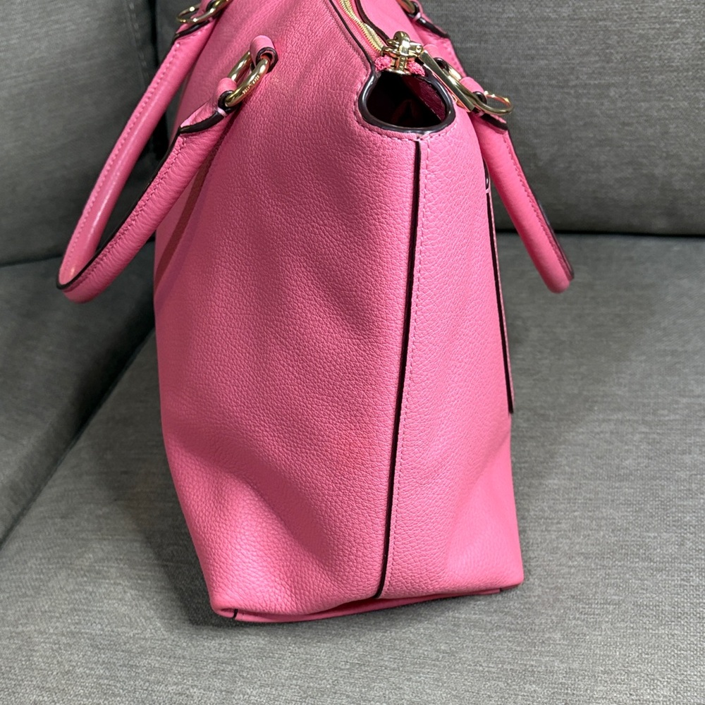 Coach Emma Satchel Pink Pebble Leather Crossbody Shoulder Bag Strap - Picture 4 of 12